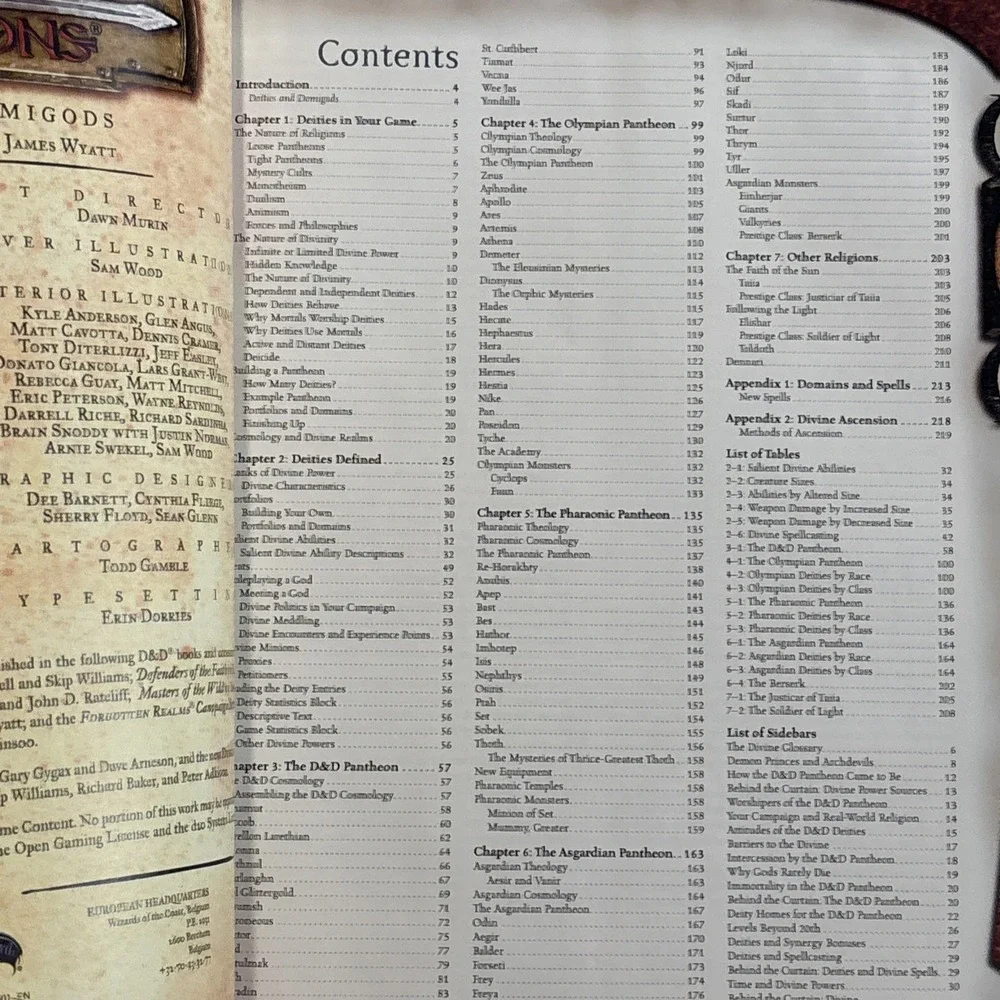 DEITIES AND DEMIGODS 1st printing HC Dungeons & Dragons 3.5/D20 WOTC